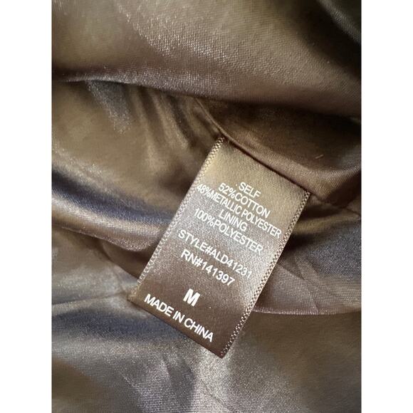 ASTR Metallic Gold Crinkle Fit & Flare Mini Dress Short Sleeve Size Medium - Picture 5 of 5